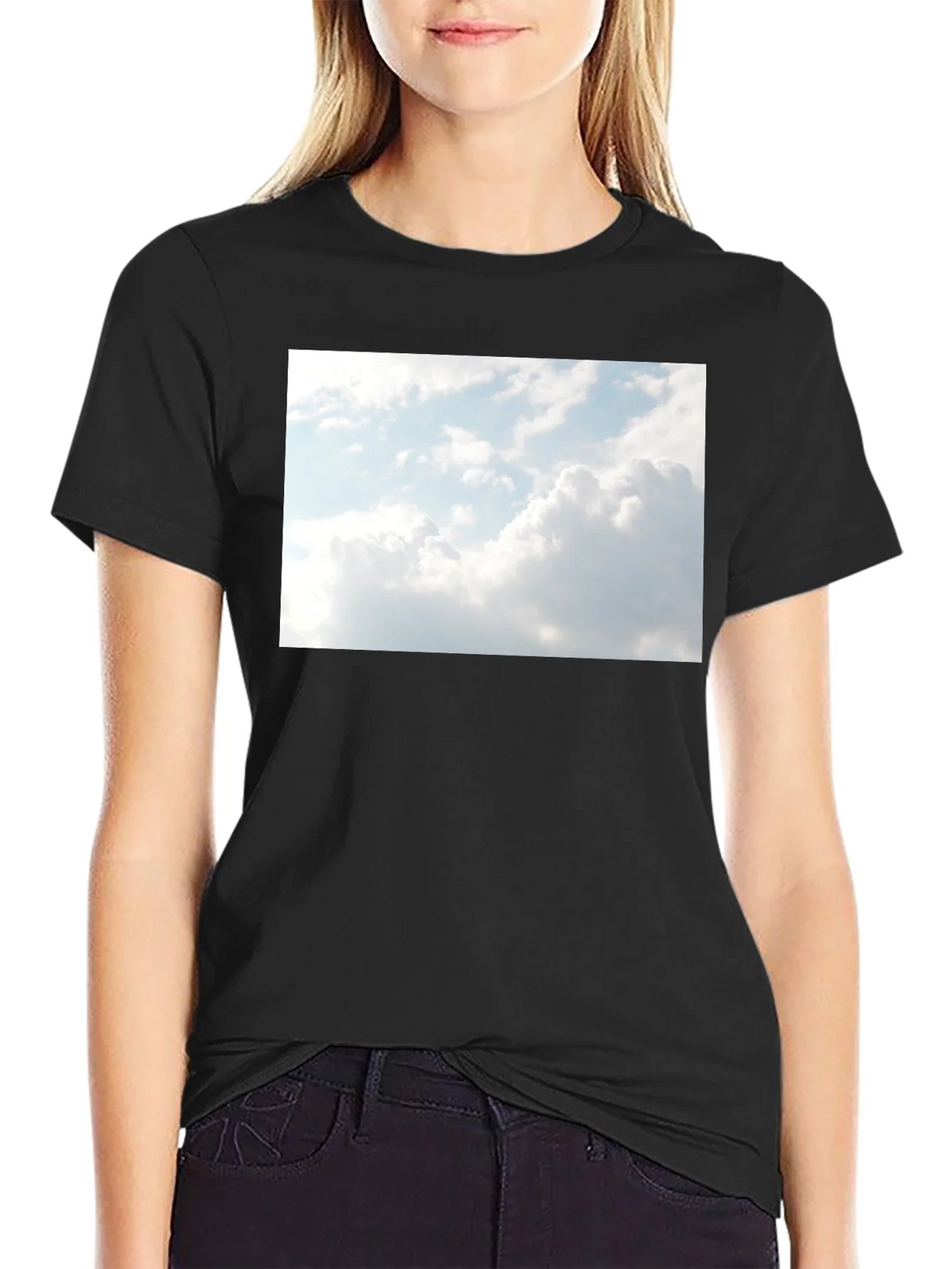 Sky Graphic Black Tee - Cotton Blend Comfort product image 2