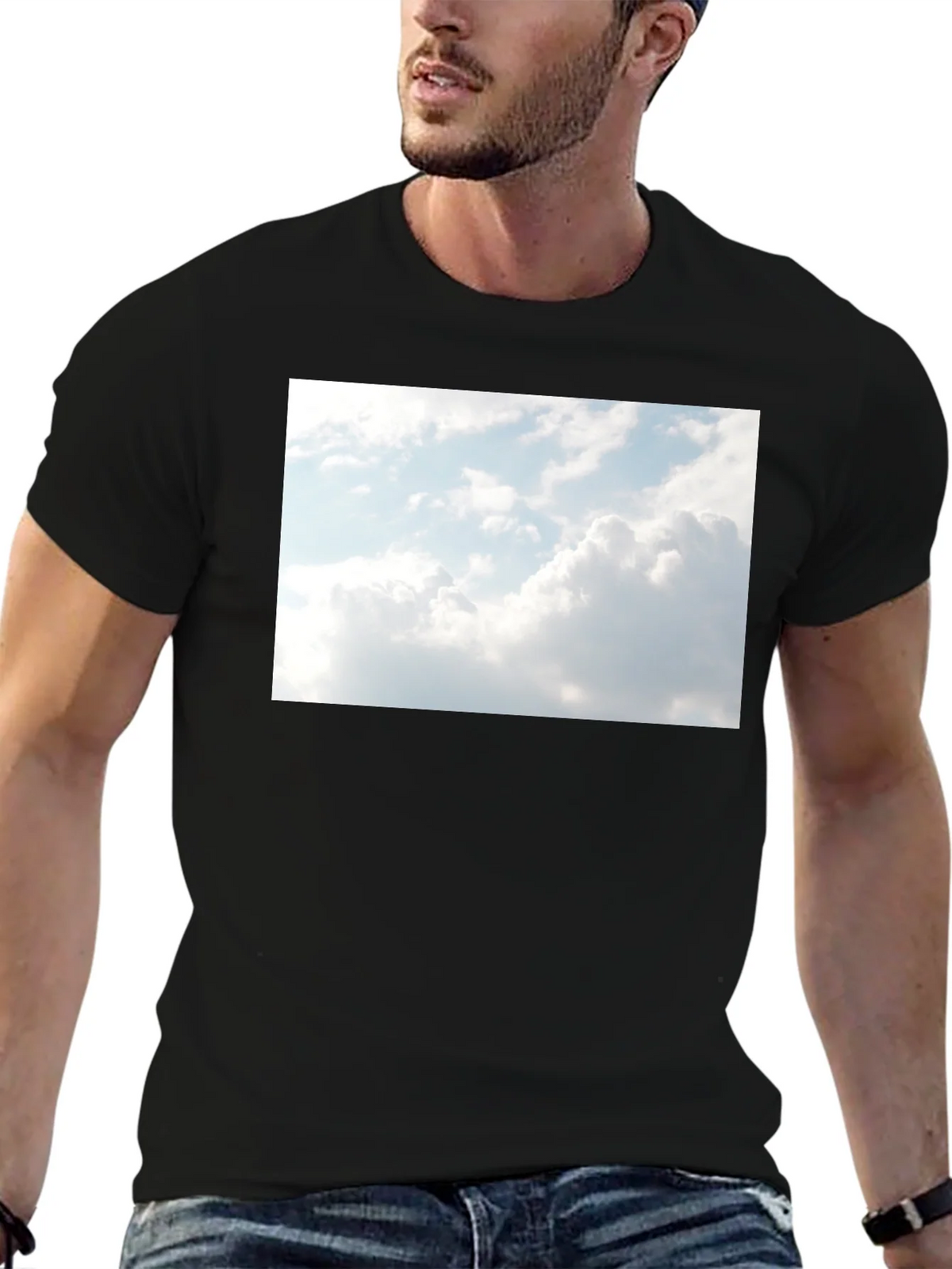 Sky Graphic Black Tee - Cotton Blend Comfort product image 6
