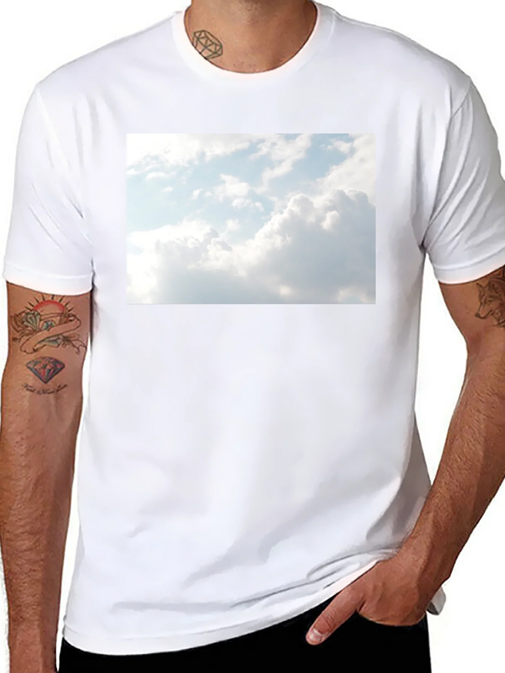 Sky Graphic Black Tee - Cotton Blend Comfort product image 7
