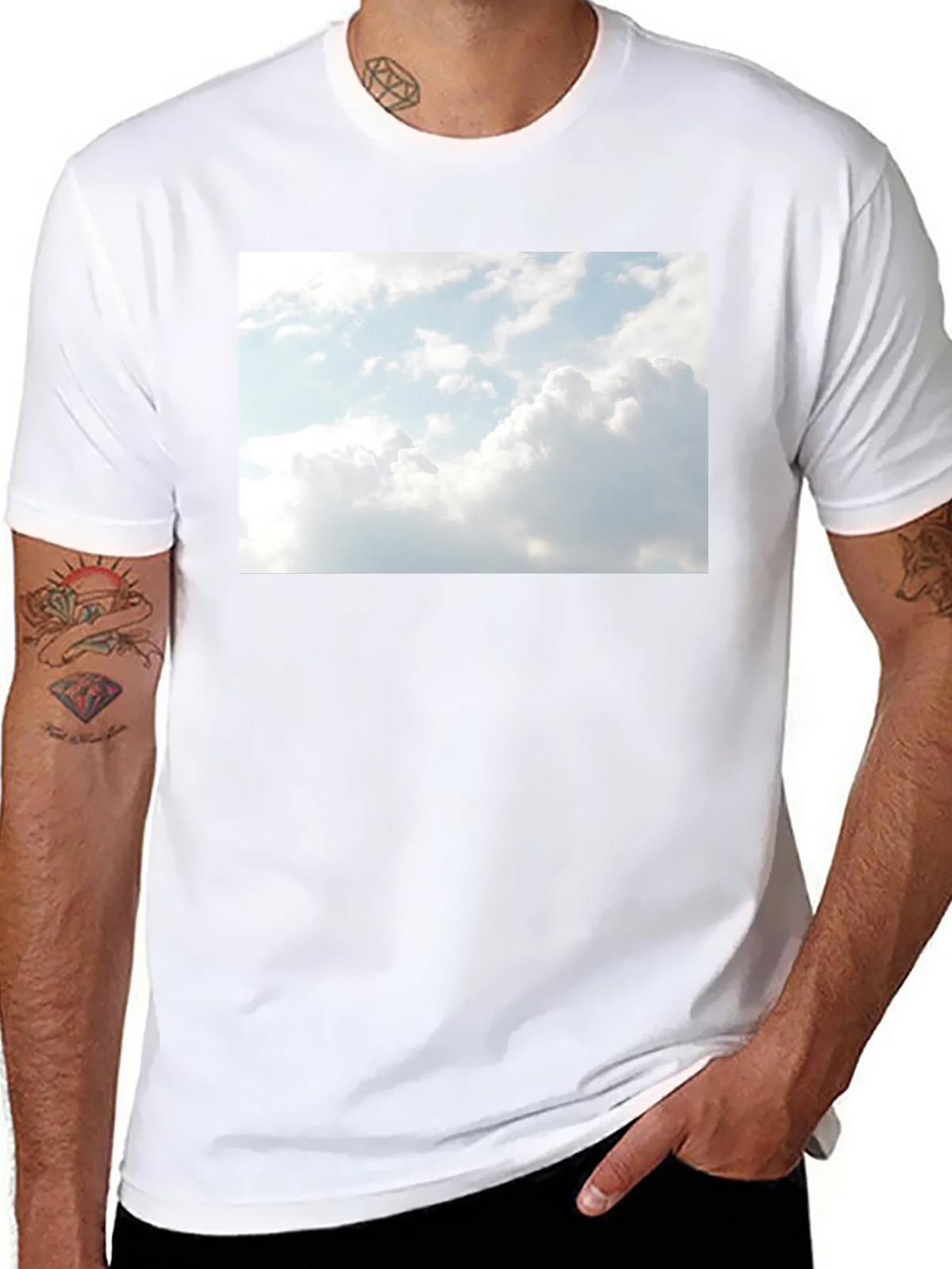 Sky Graphic Black Tee - Cotton Blend Comfort product image 7