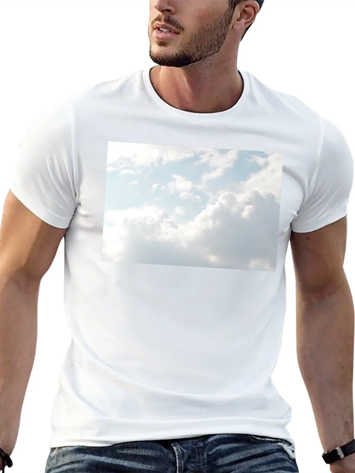 Sky Graphic Black Tee - Cotton Blend Comfort product image 12