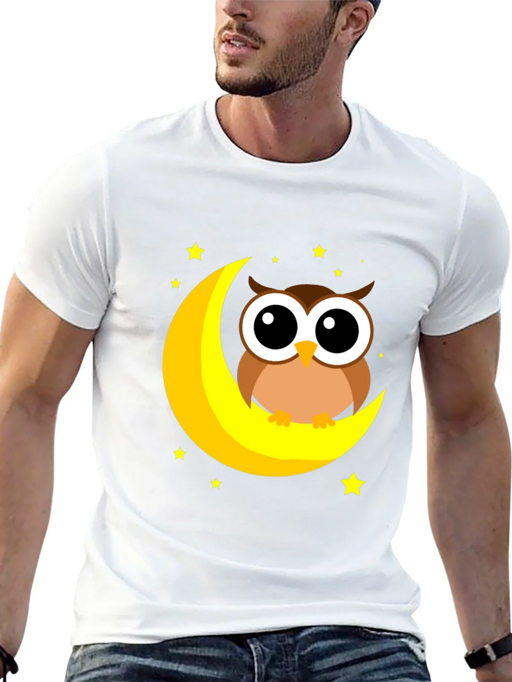 Cute Owl on Moon Graphic Tee product image 12