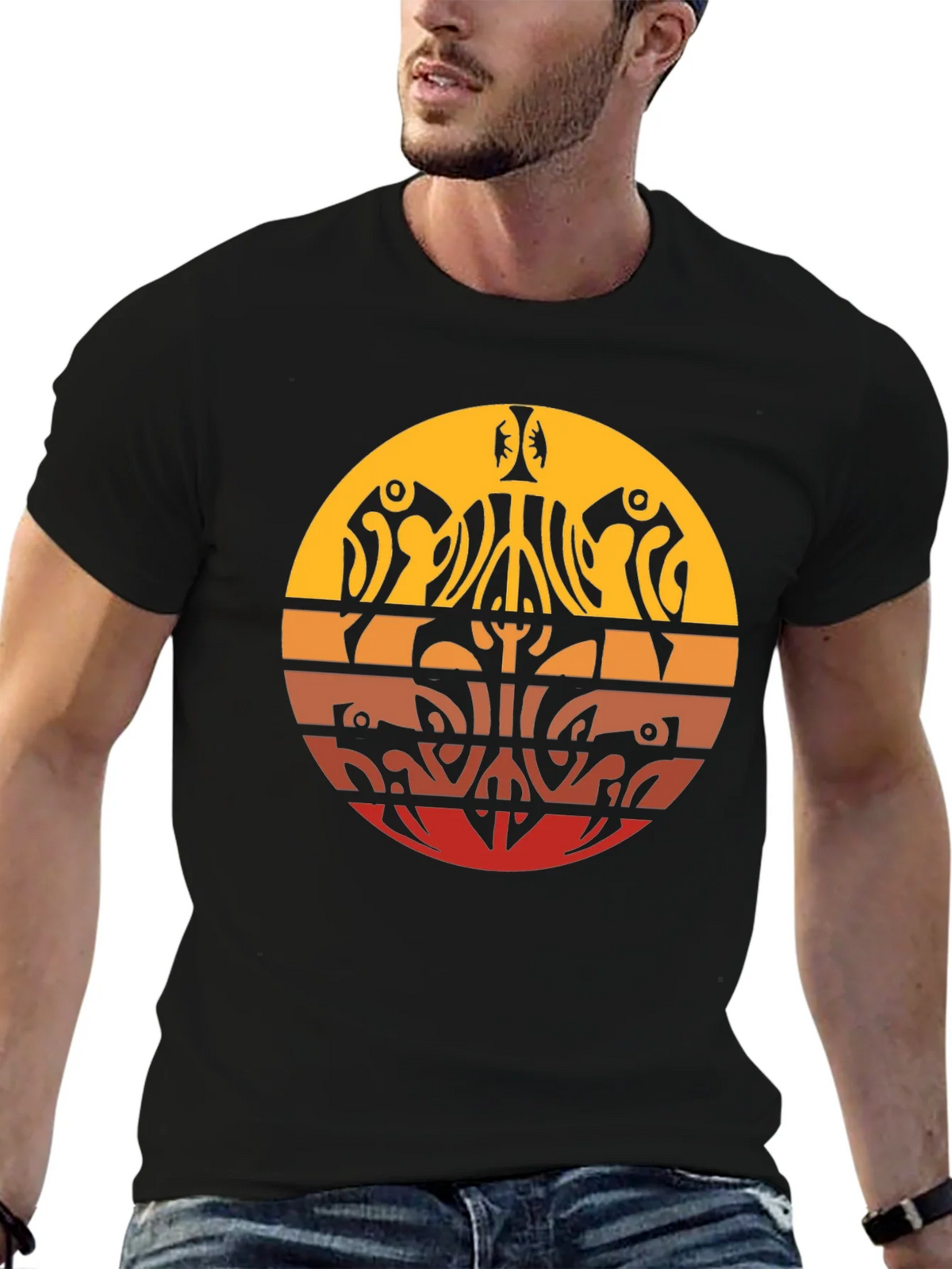 Tribal Sunset Graphic Tee - Casual Comfort product image 6