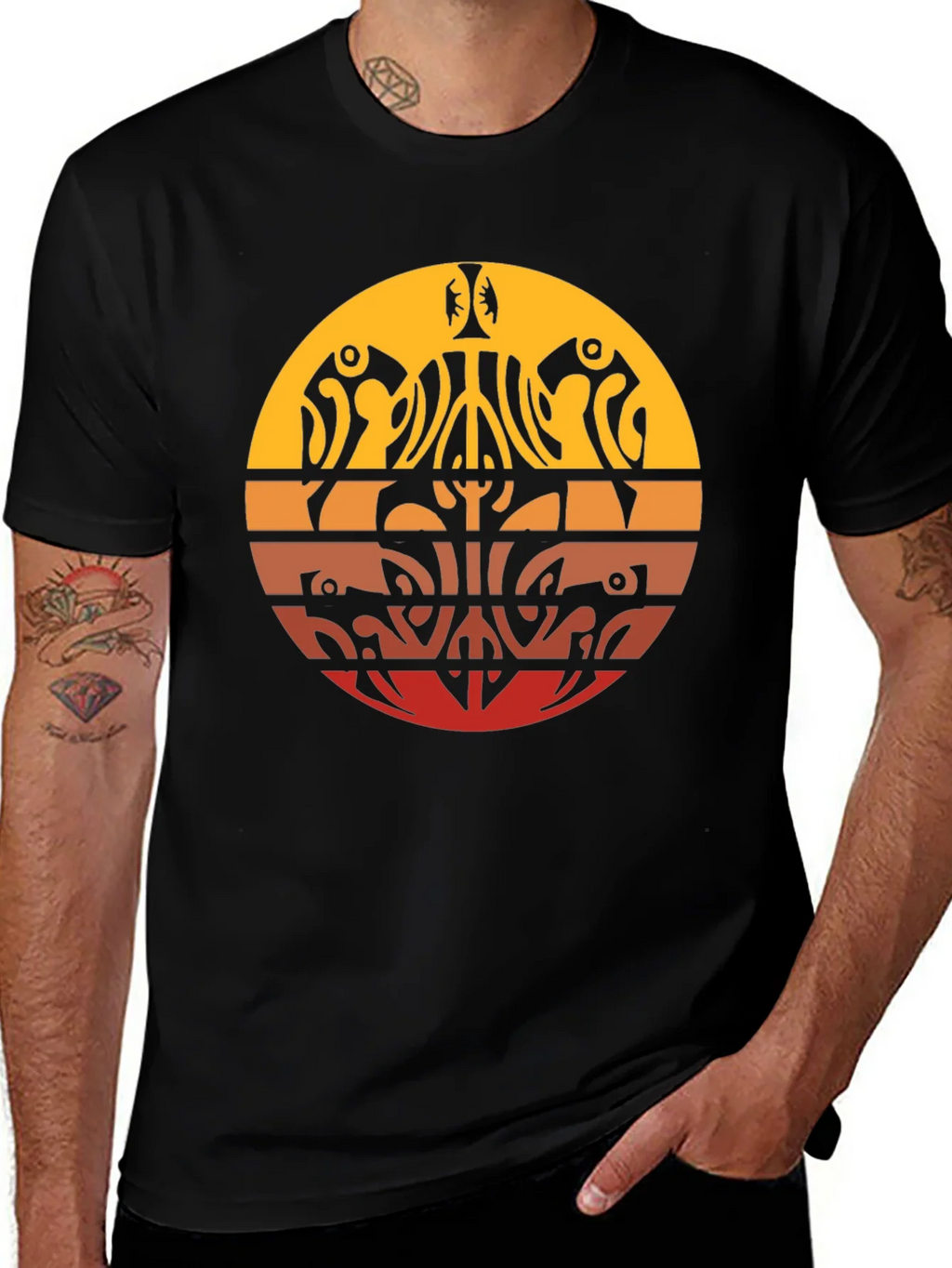 Tribal Sunset Graphic Tee - Casual Comfort product image 1