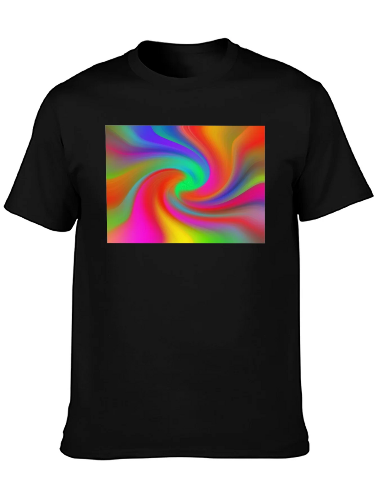 Vibrant Swirl Graphic Black T-Shirt product image 2