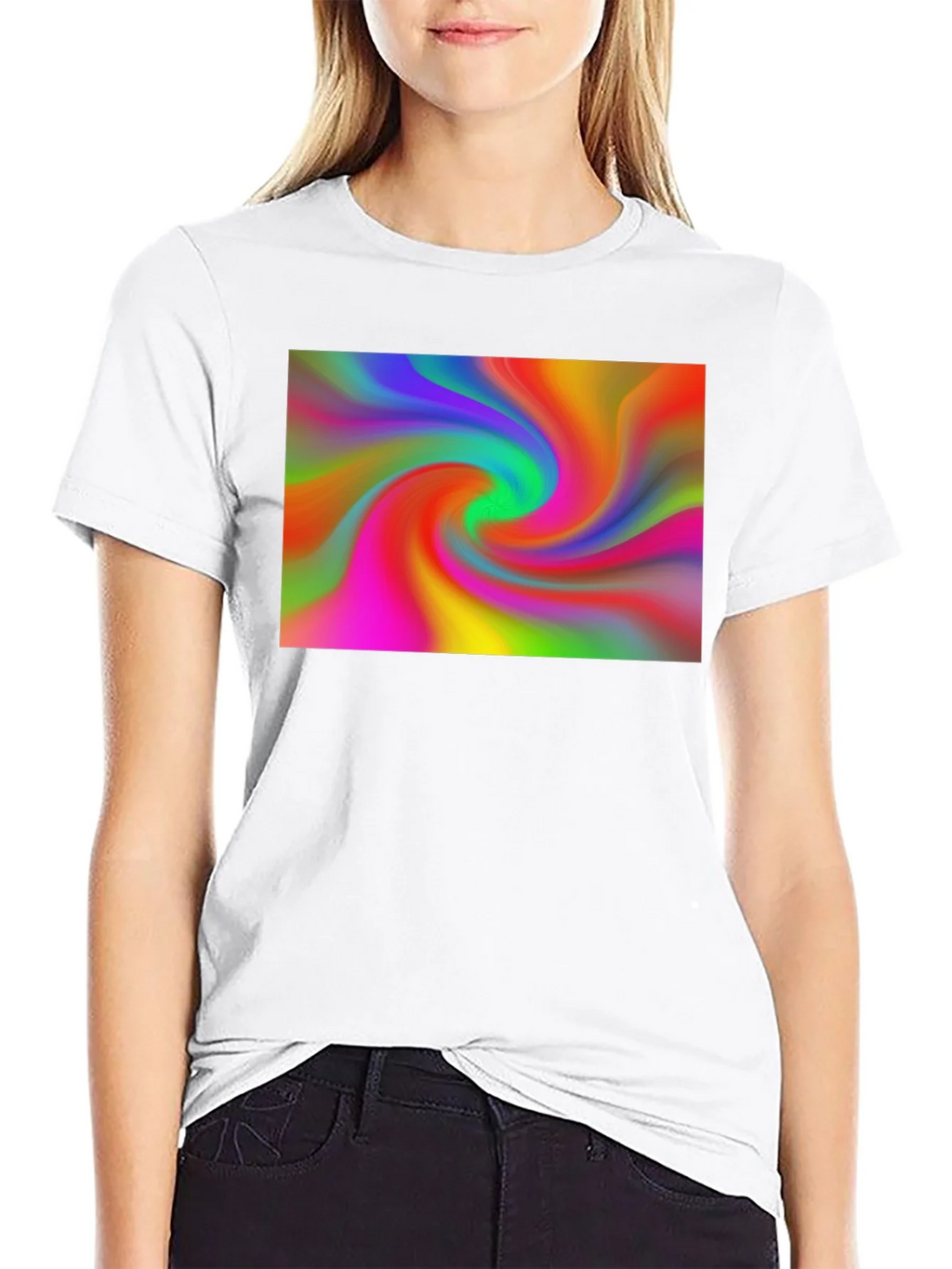 Vibrant Swirl Graphic Black T-Shirt product image 3