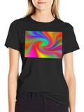 Vibrant Swirl Graphic Black T-Shirt product image 1