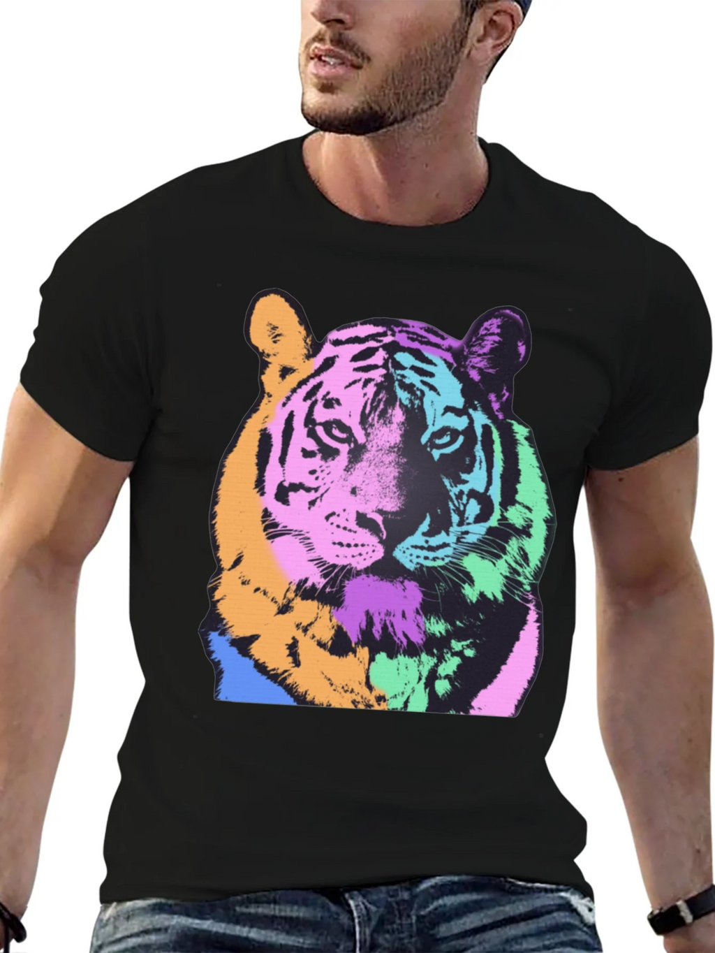 Pop Art Tiger Graphic Tee - Bold & Stylish product image 6
