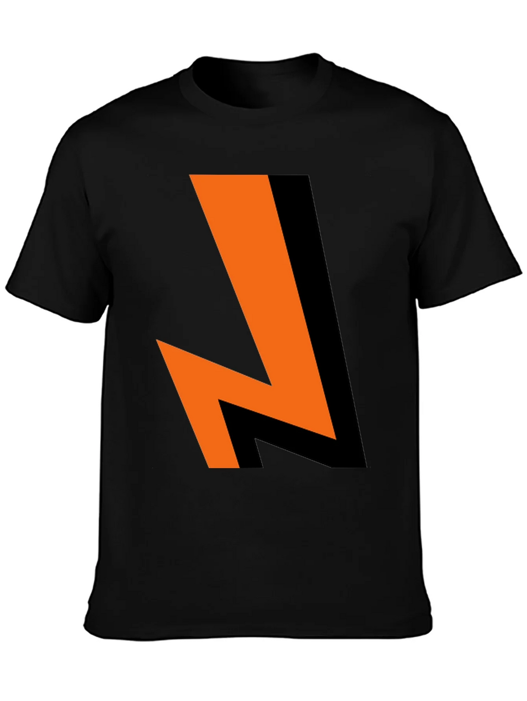 Bold Lightning Bolt Graphic Tee - Black Cotton Blend product image 3
