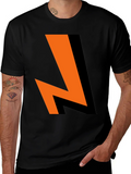 Bold Lightning Bolt Graphic Tee - Black Cotton Blend product image 1