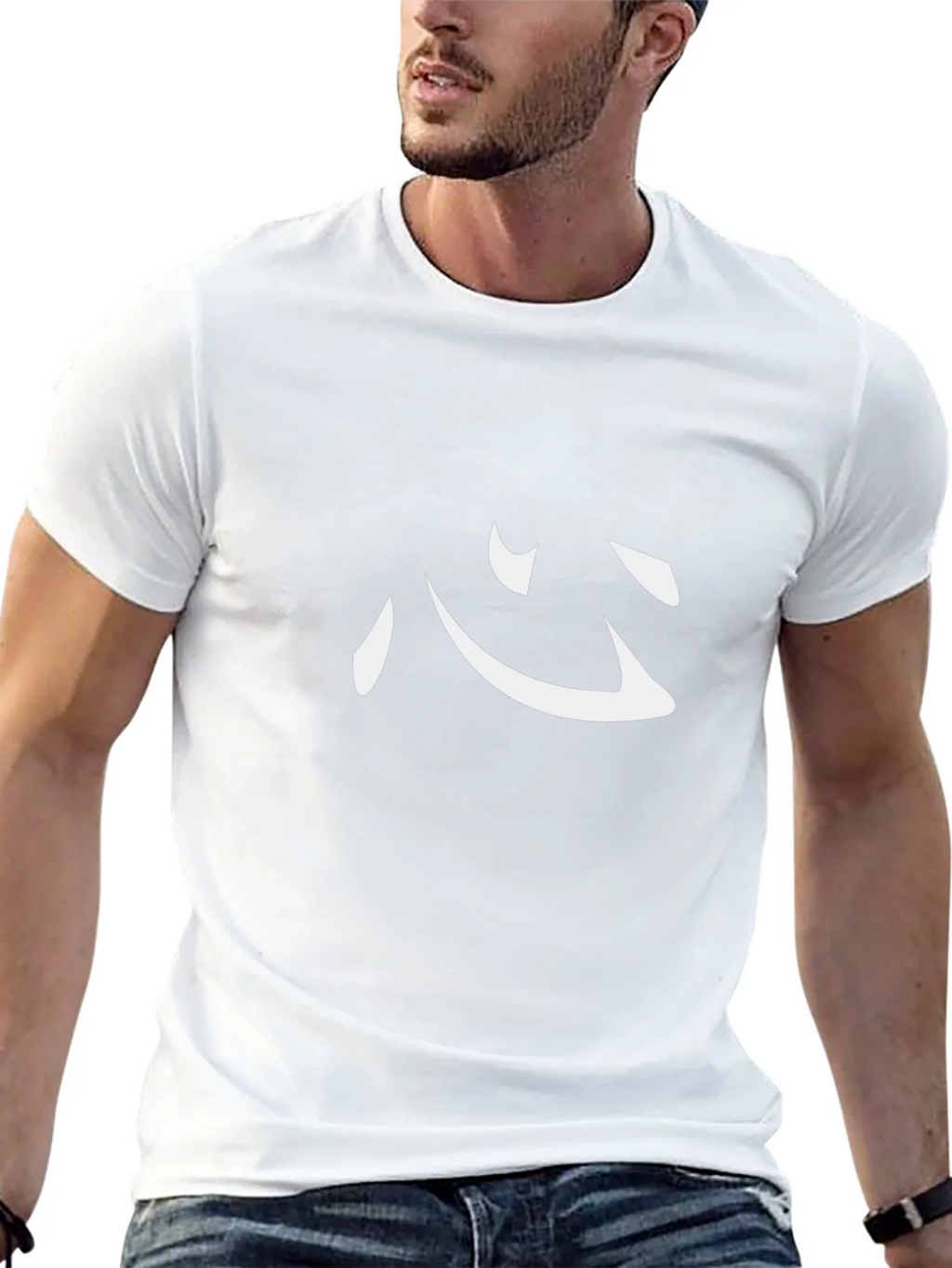 Minimalist Kanji Heart Symbol Black T-Shirt product image 12