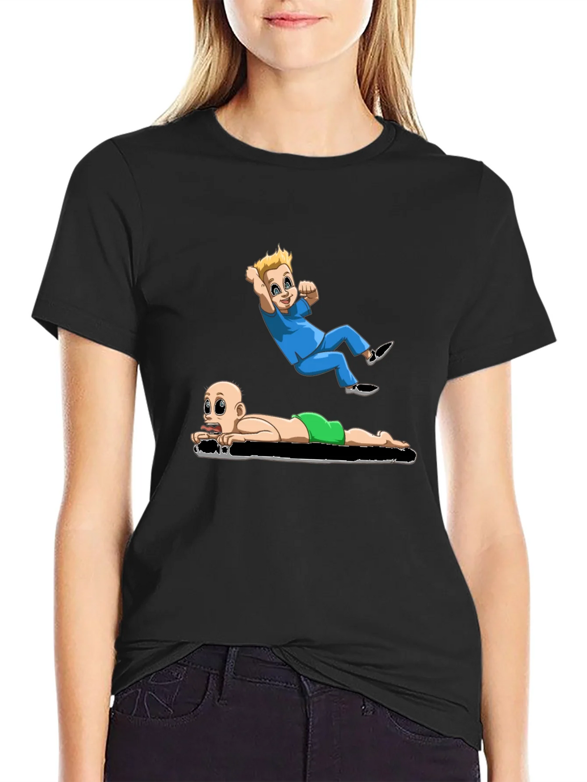 Cartoon Babies Black T-Shirt product image 2