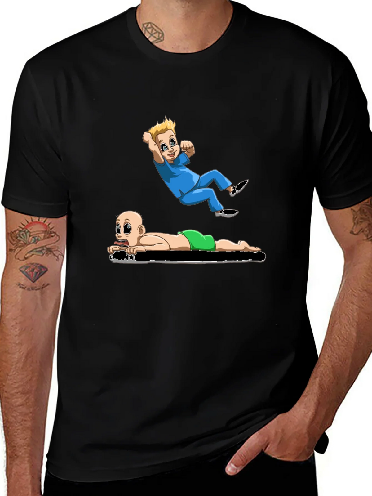 Cartoon Babies Black T-Shirt product image 1