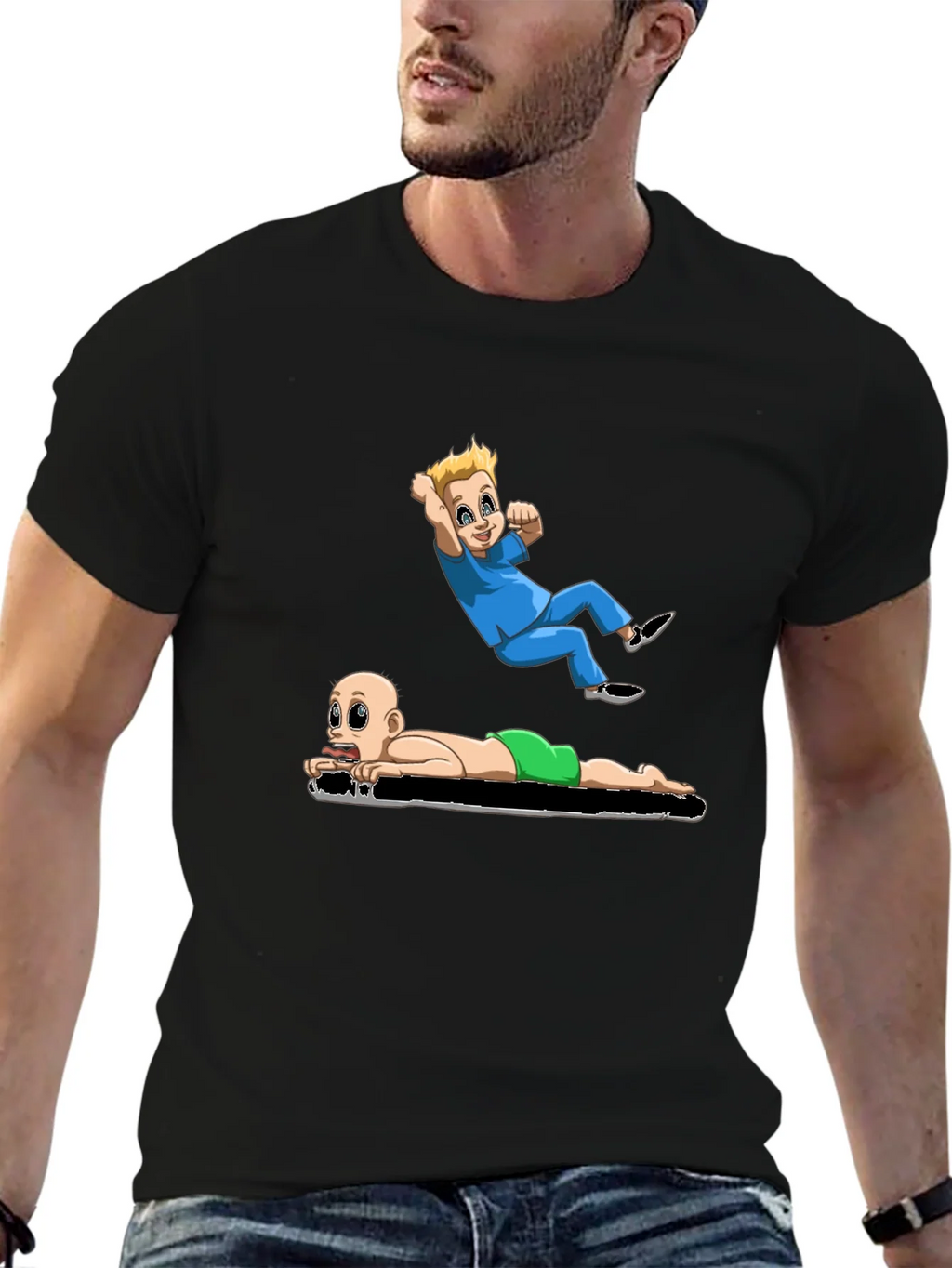 Cartoon Babies Black T-Shirt product image 6
