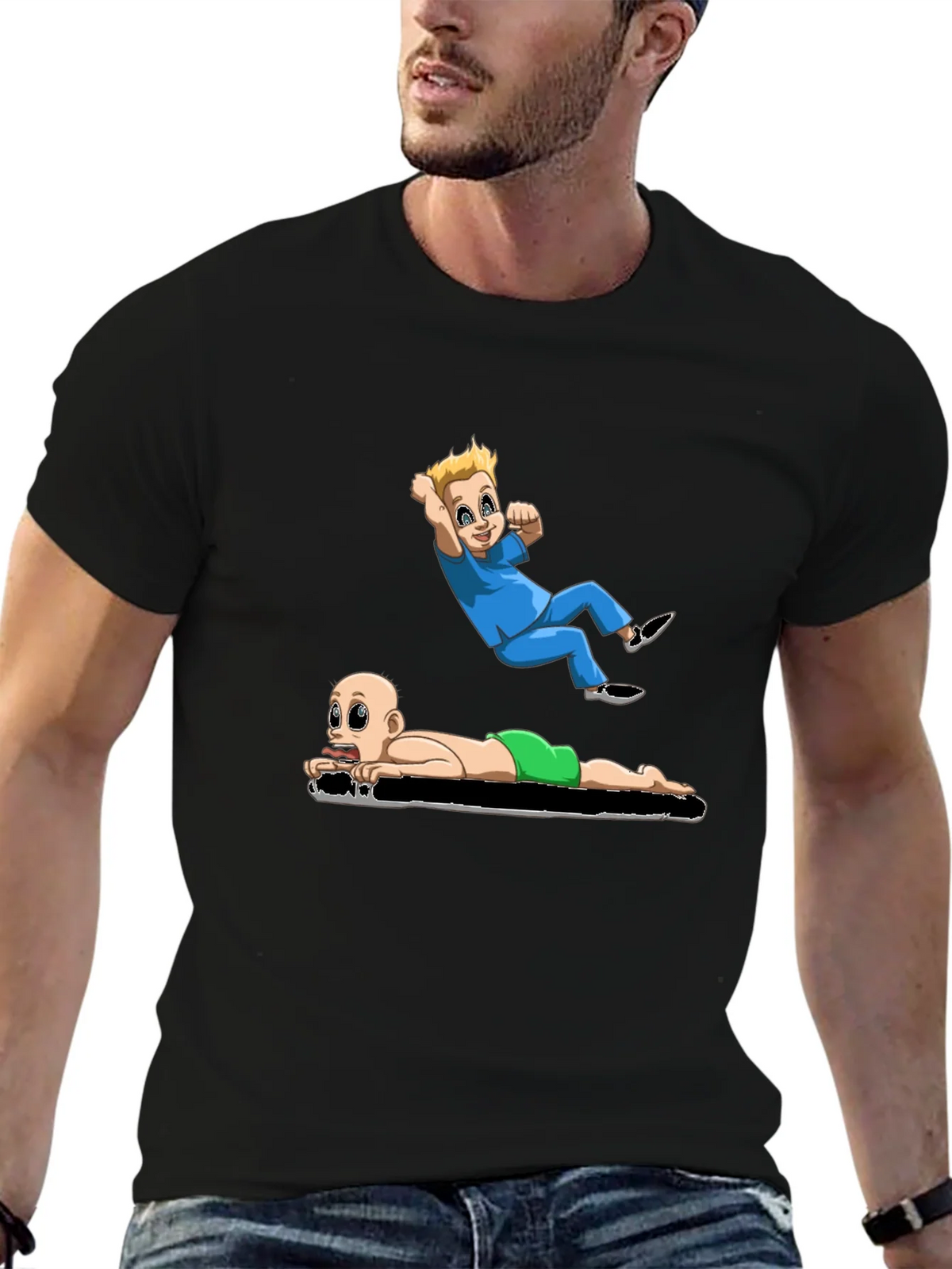 Cartoon Babies Black T-Shirt product image 6