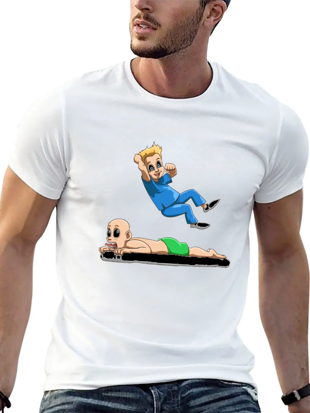 Cartoon Babies Black T-Shirt product image 12