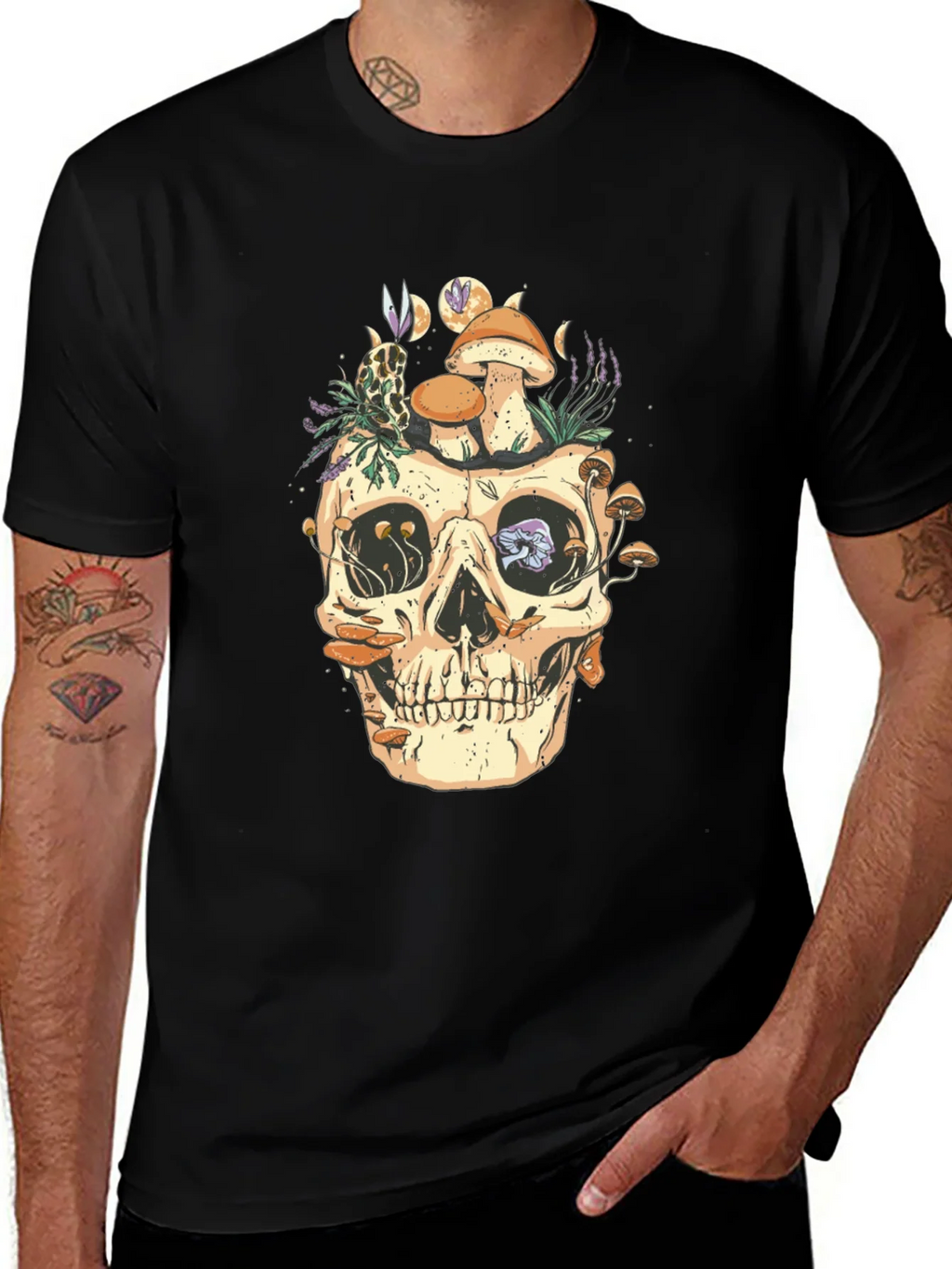 Skull & Mushroom Graphic Tee - Unique Design product image 1