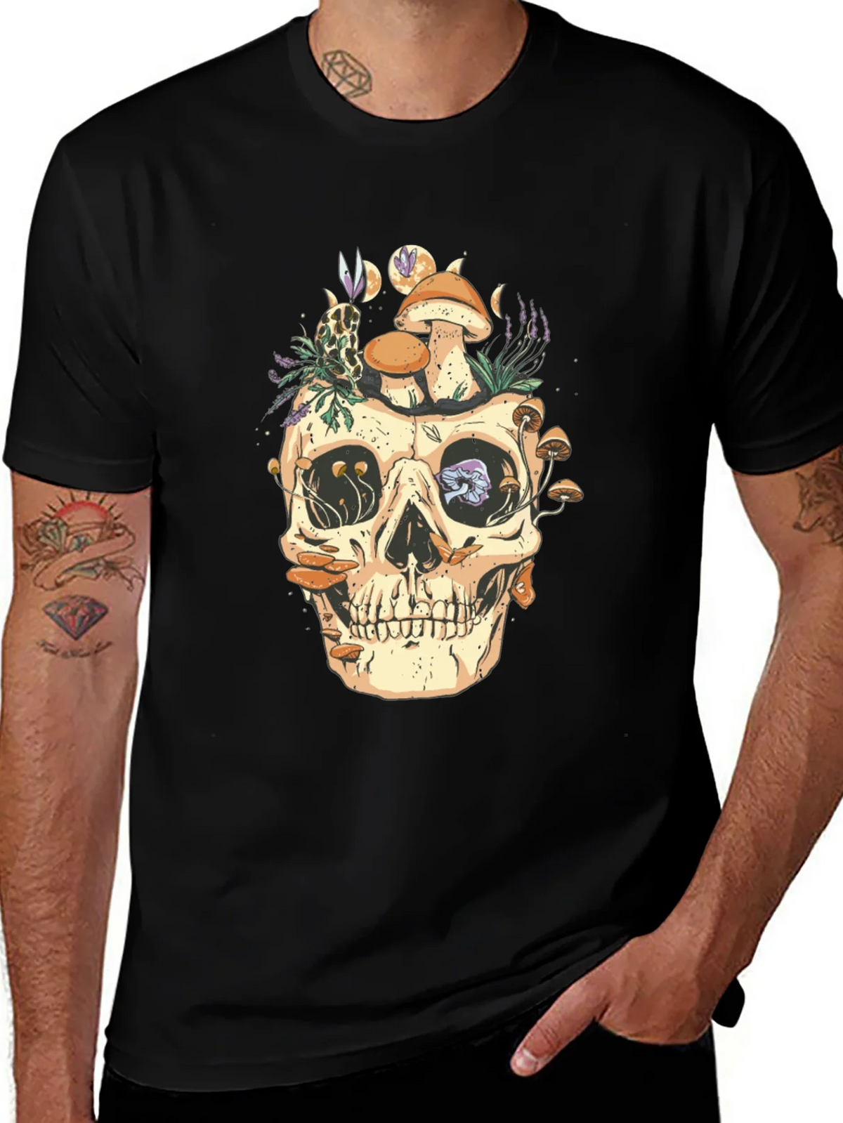 Skull & Mushroom Graphic Tee - Unique Design product image 1