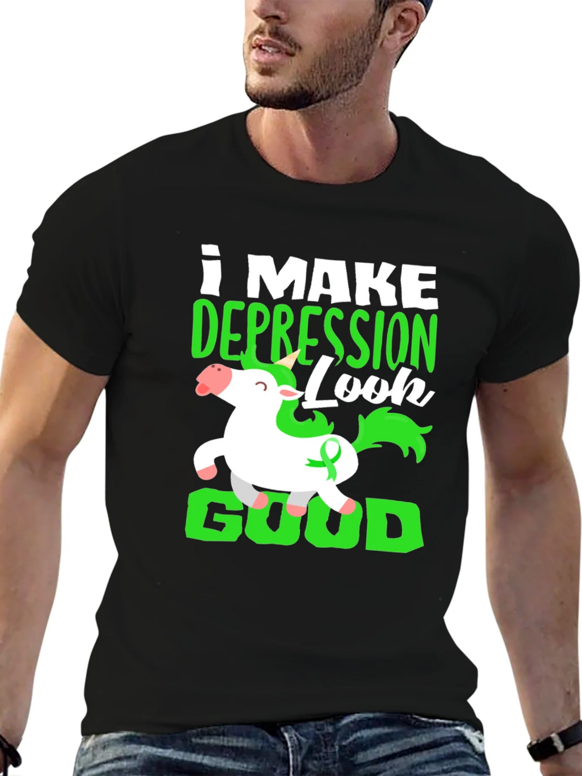 Depression Look Good Unicorn T-Shirt product image 6