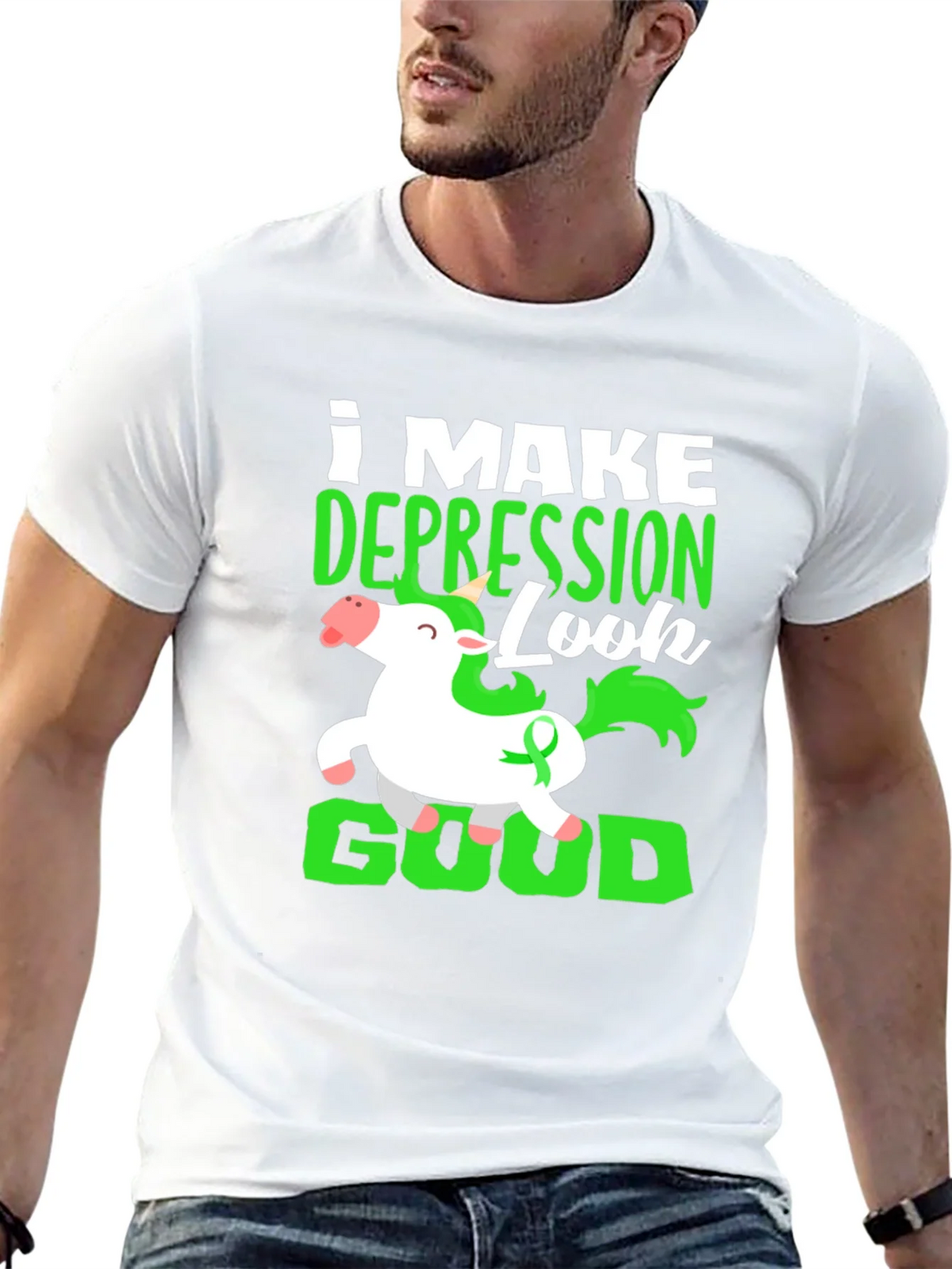 Depression Look Good Unicorn T-Shirt product image 12