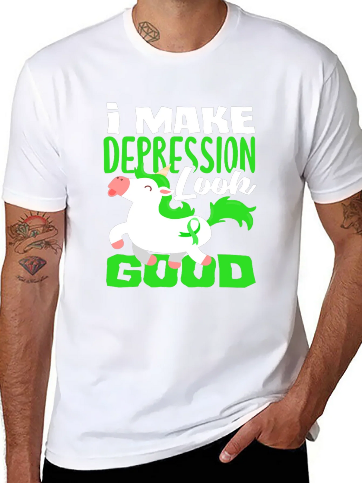 Depression Look Good Unicorn T-Shirt product image 7