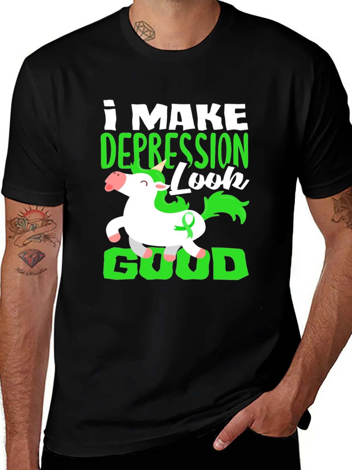 Depression Look Good Unicorn T-Shirt product image 1