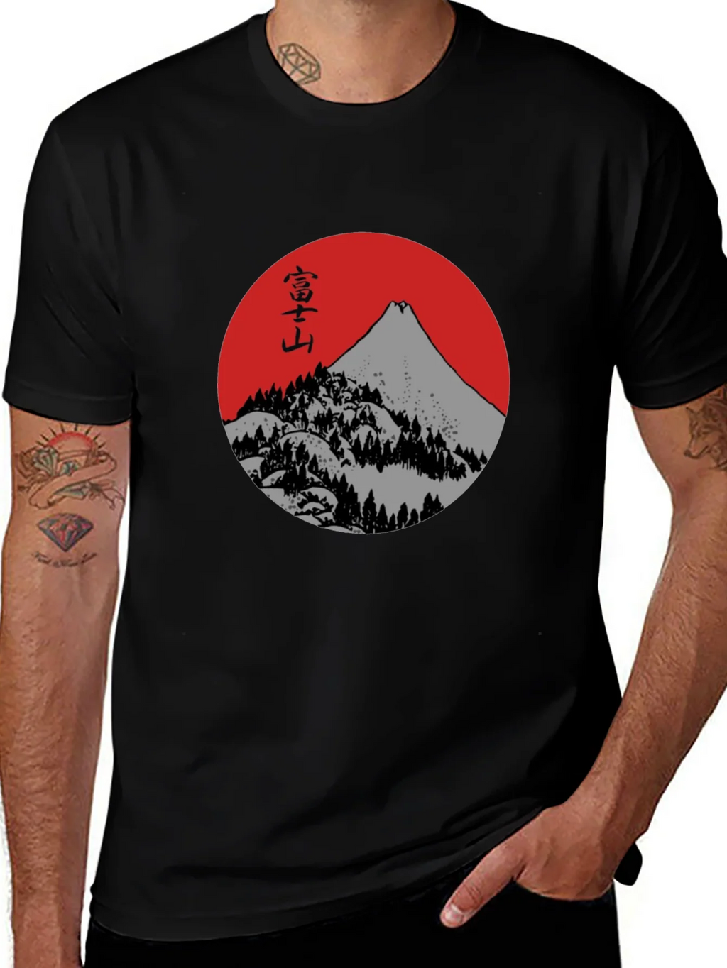 Mount Fuji Graphic Tee - Japanese Inspired Black T-Shirt product image 1