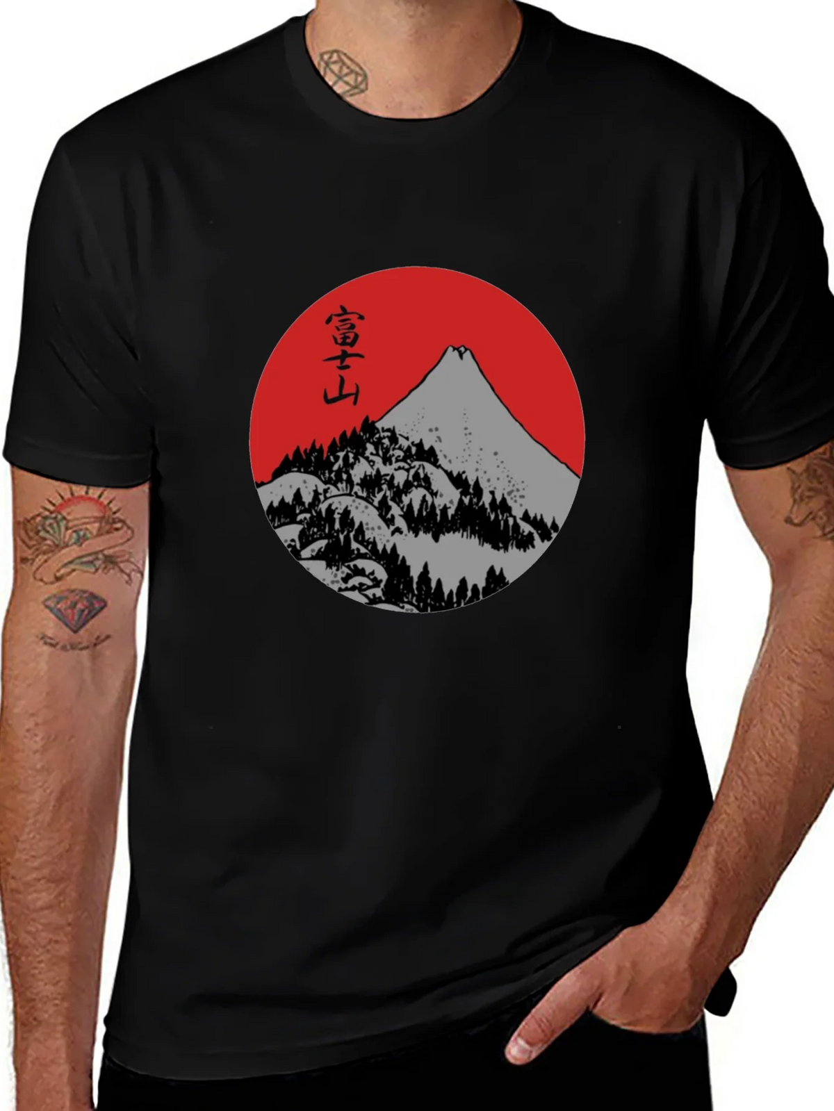 Mount Fuji Graphic Tee - Japanese Inspired Black T-Shirt product image 1