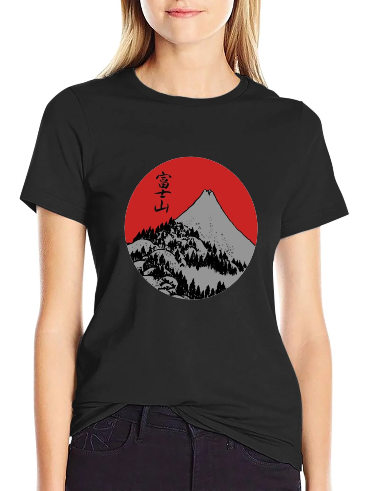 Mount Fuji Graphic Tee - Japanese Inspired Black T-Shirt product image 2