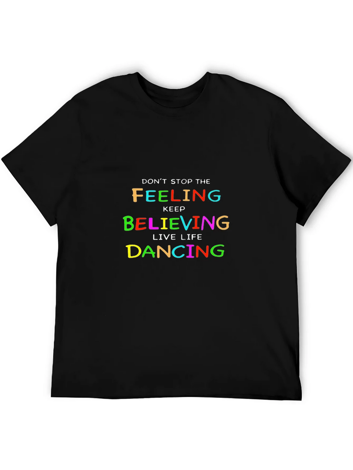 Colorful Inspirational Graphic Tee - Dont Stop Believing product image 5