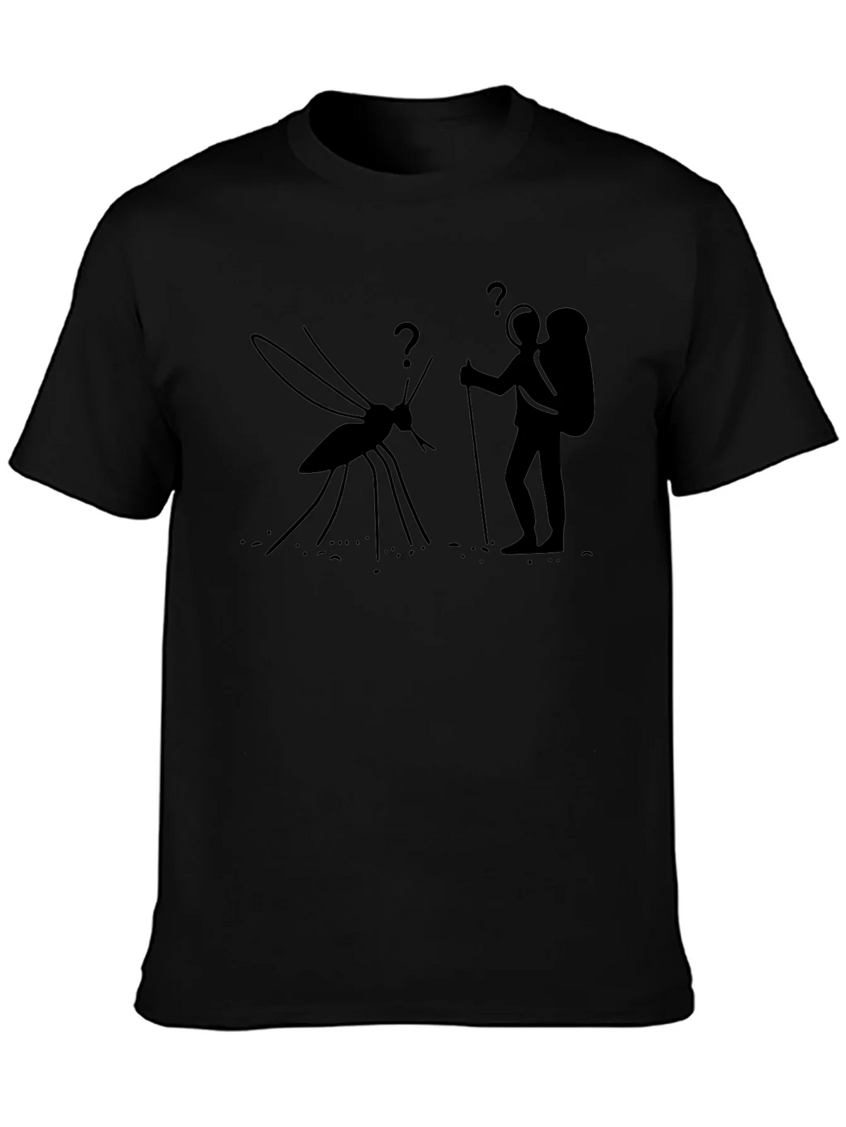 Hiking Mosquito Funny Black T-Shirt product image 3