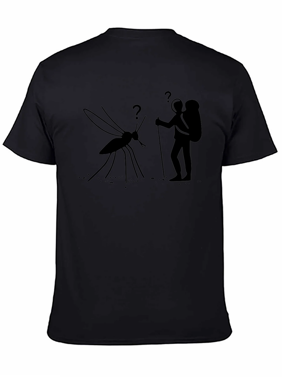 Hiking Mosquito Funny Black T-Shirt product image 4