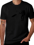 Hiking Mosquito Funny Black T-Shirt product image 1