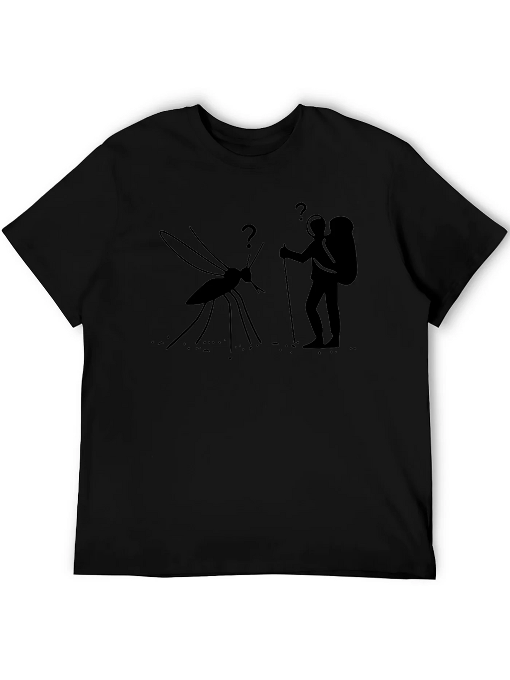 Hiking Mosquito Funny Black T-Shirt product image 5
