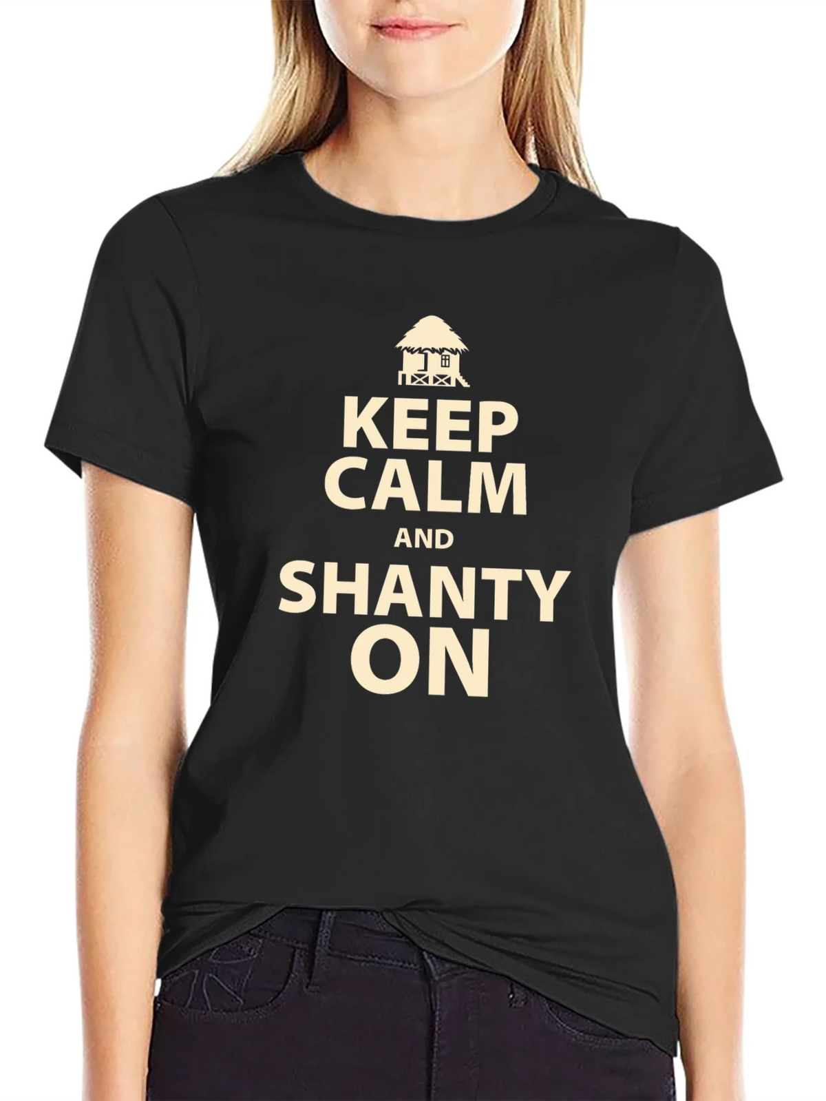 Keep Calm and Shanty On Black T-Shirt product image 2