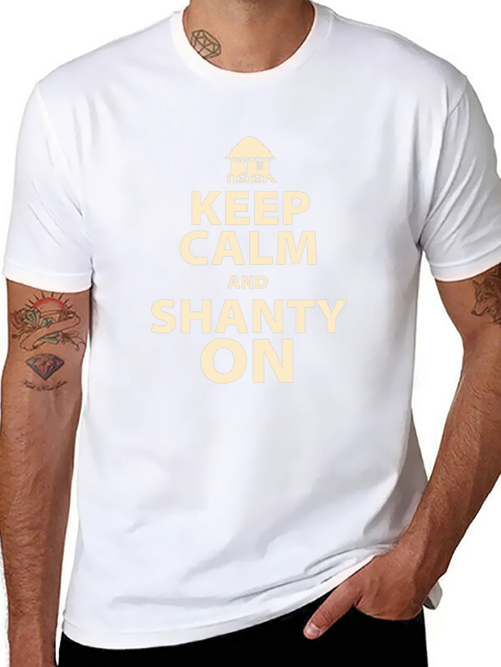 Keep Calm and Shanty On Black T-Shirt product image 7