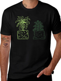 Palm & Shrub Graphic Black T-Shirt product image 1