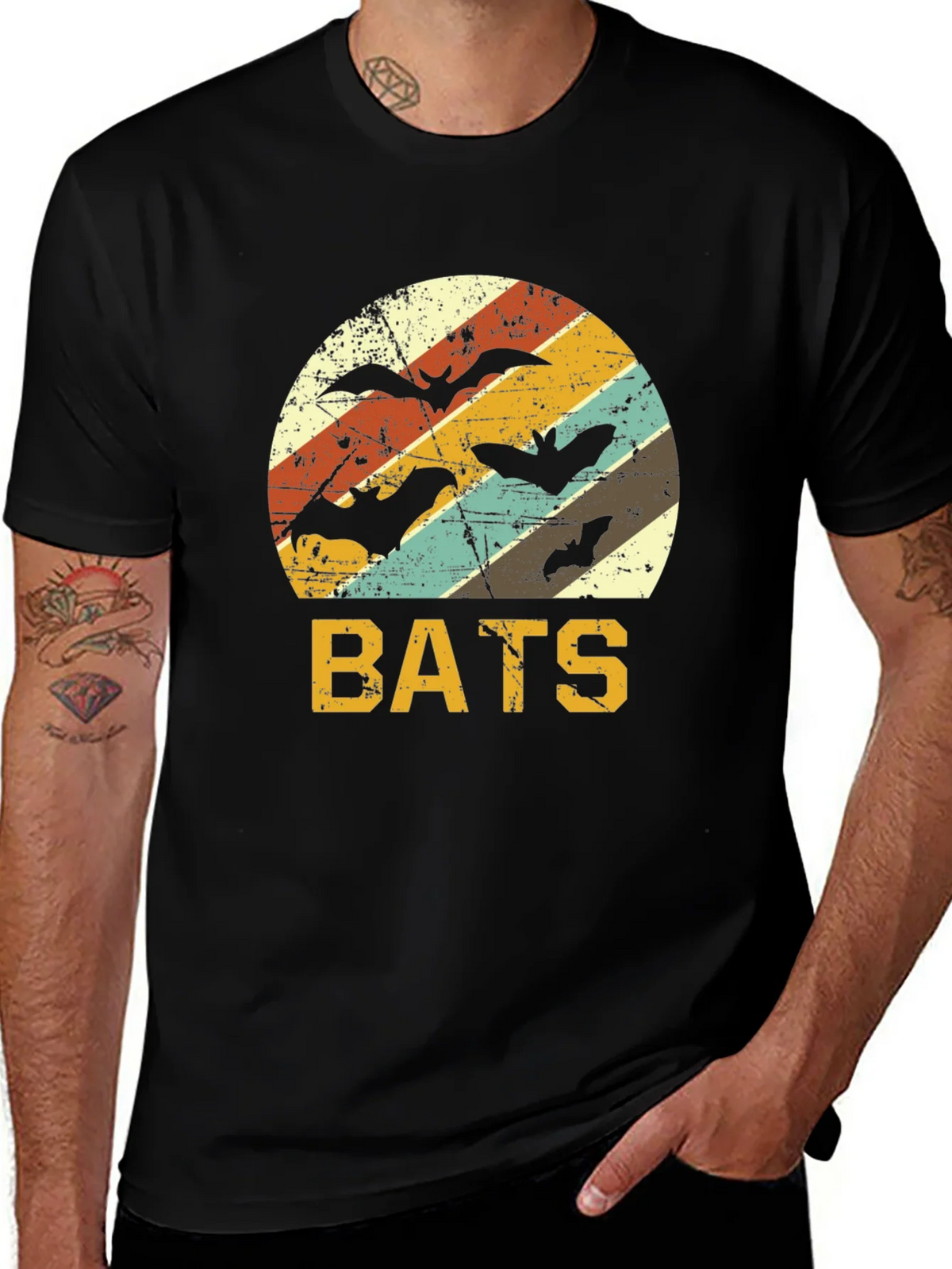 Retro Bats T-Shirt | Halloween Apparel product image 1