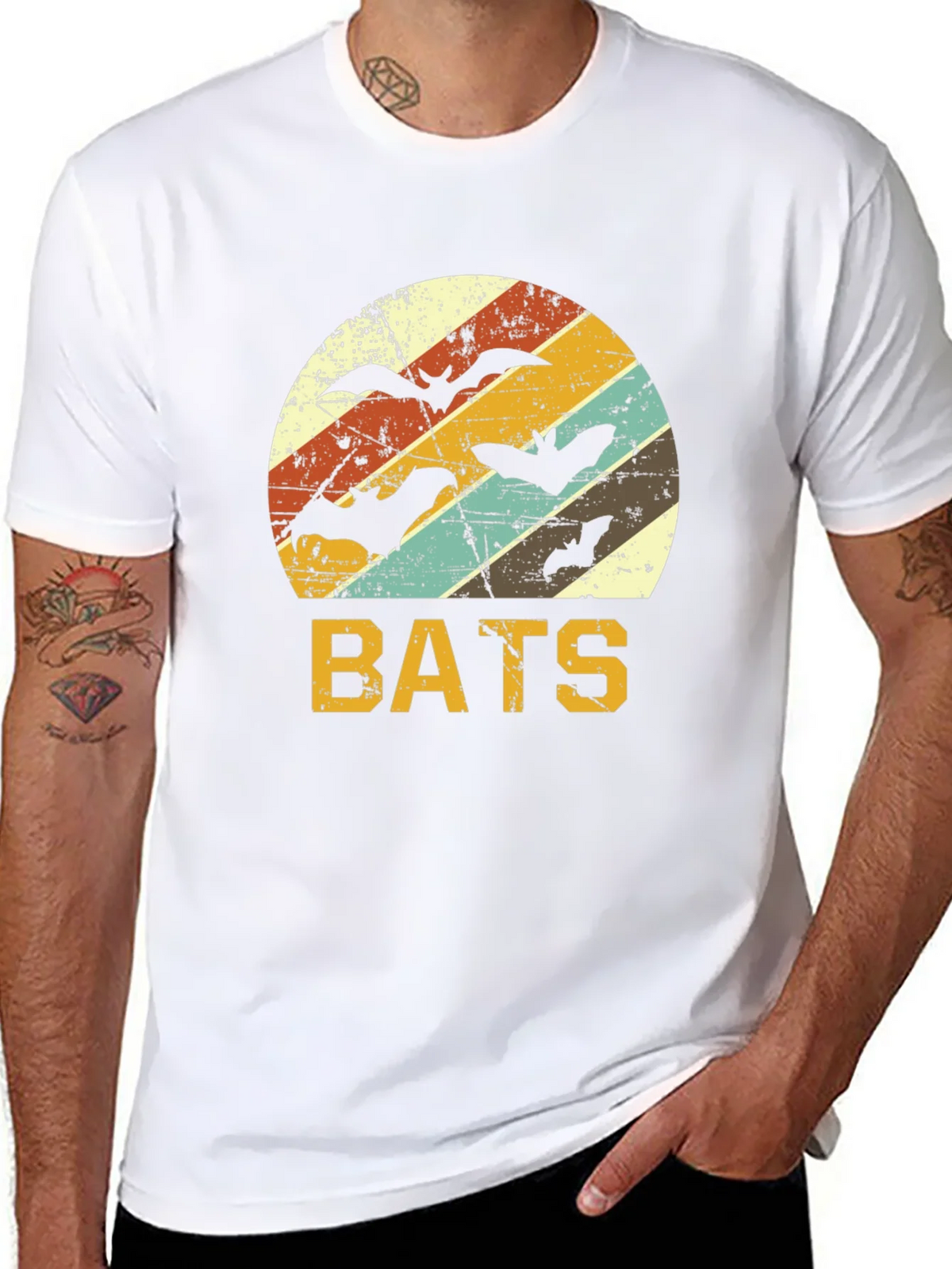 Retro Bats T-Shirt | Halloween Apparel product image 7
