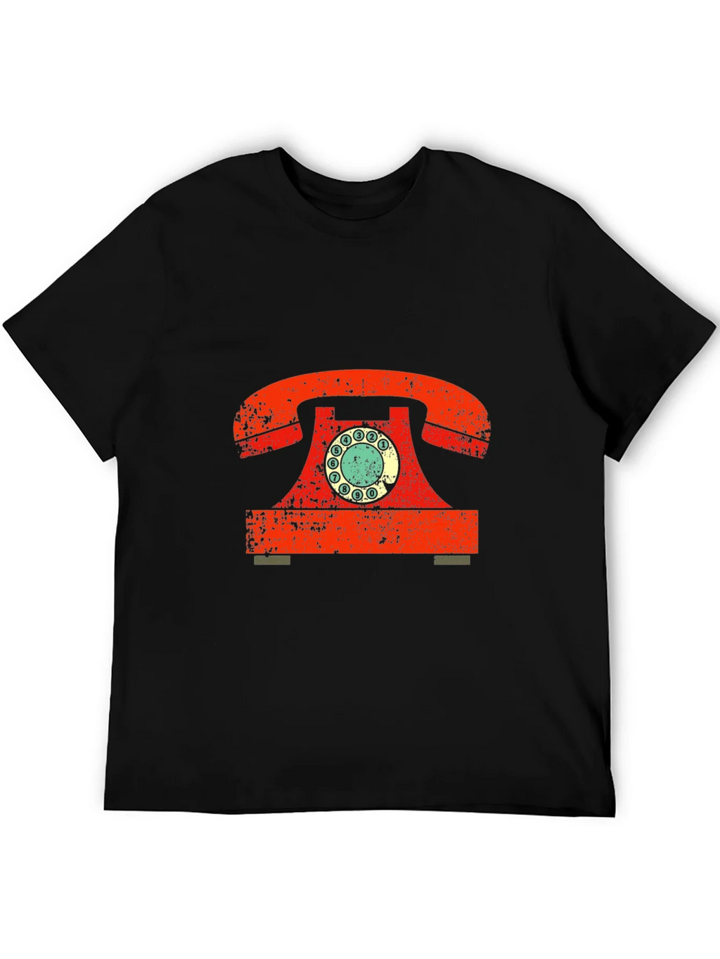 Retro Rotary Phone Graphic Tee - Vintage Style Black T-Shirt product image 5