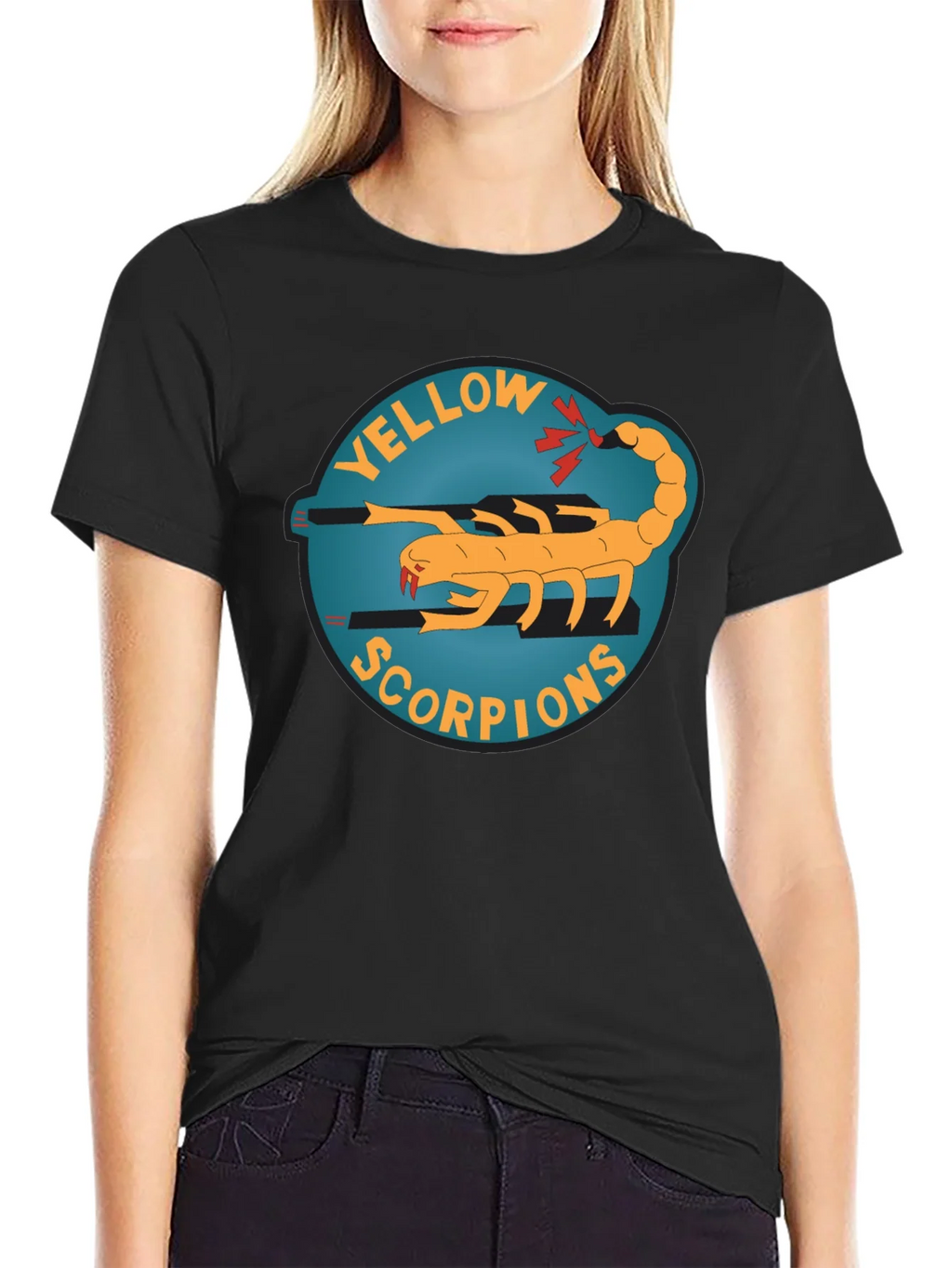 Yellow Scorpion Graphic Tee - Black Crew Neck product image 2