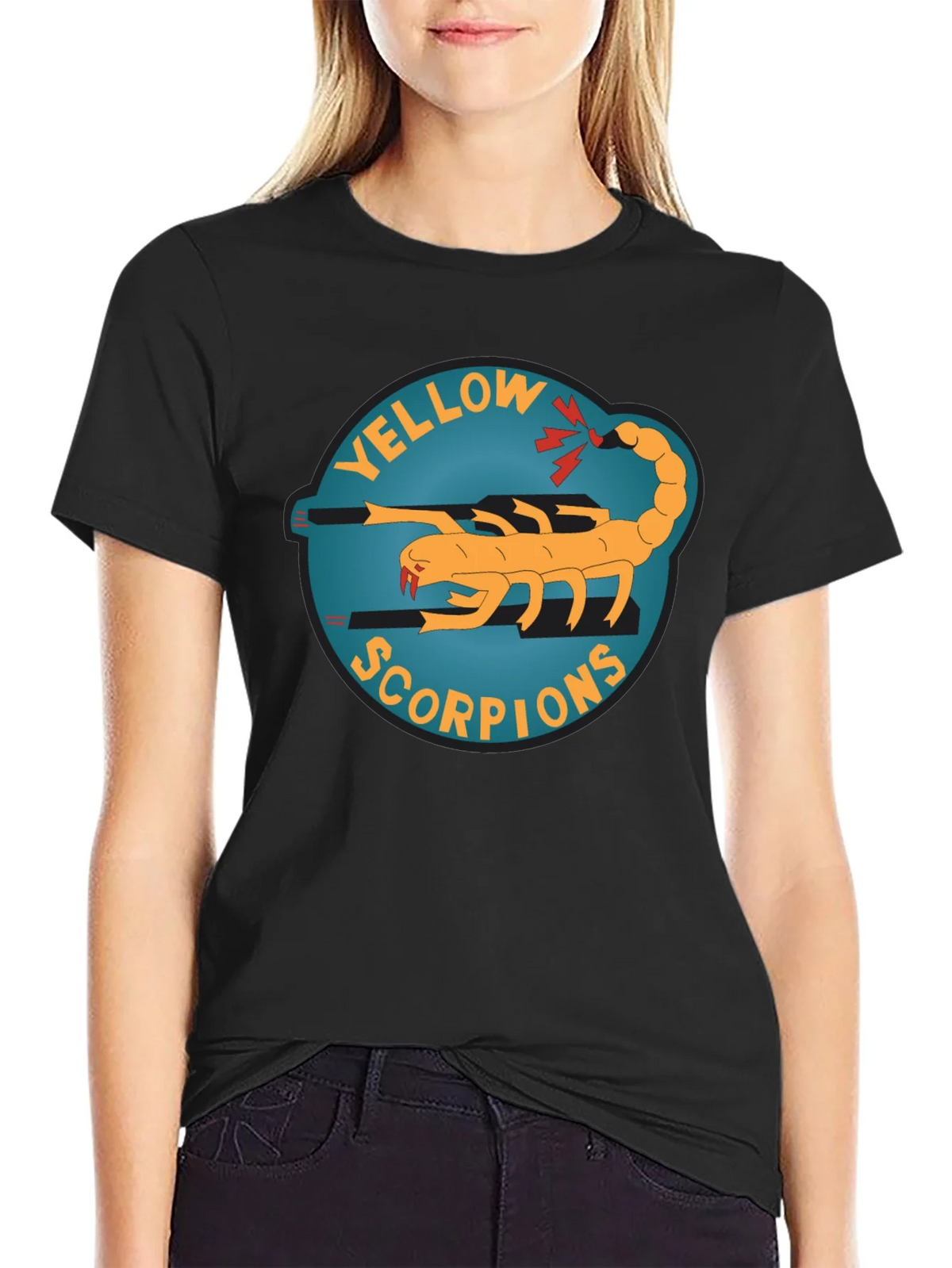 Yellow Scorpion Graphic Tee - Black Crew Neck product image 2