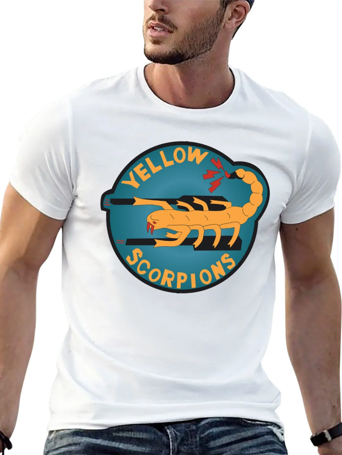 Yellow Scorpion Graphic Tee - Black Crew Neck product image 12