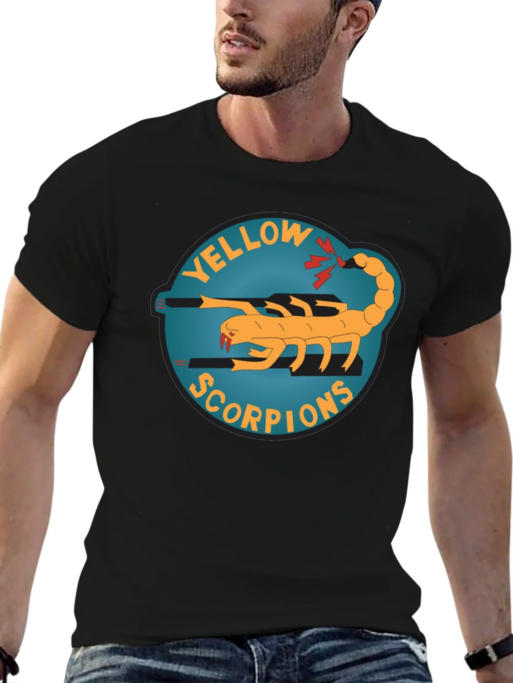 Yellow Scorpion Graphic Tee - Black Crew Neck product image 6