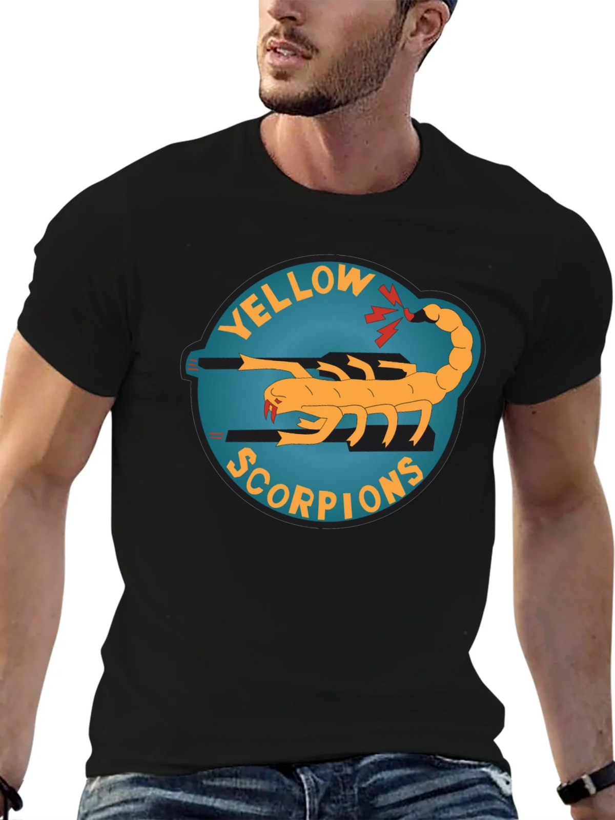 Yellow Scorpion Graphic Tee - Black Crew Neck product image 6