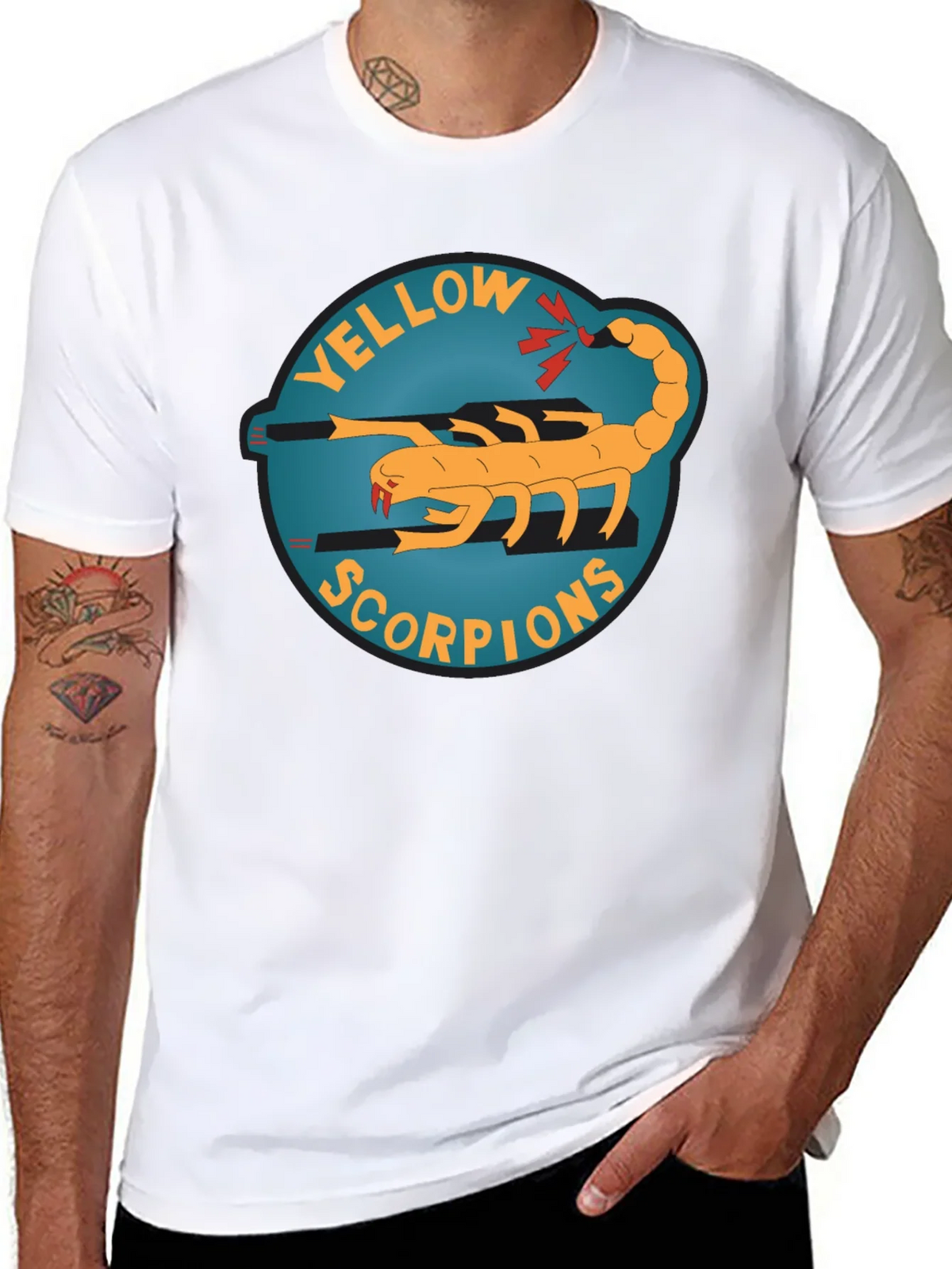 Yellow Scorpion Graphic Tee - Black Crew Neck product image 7