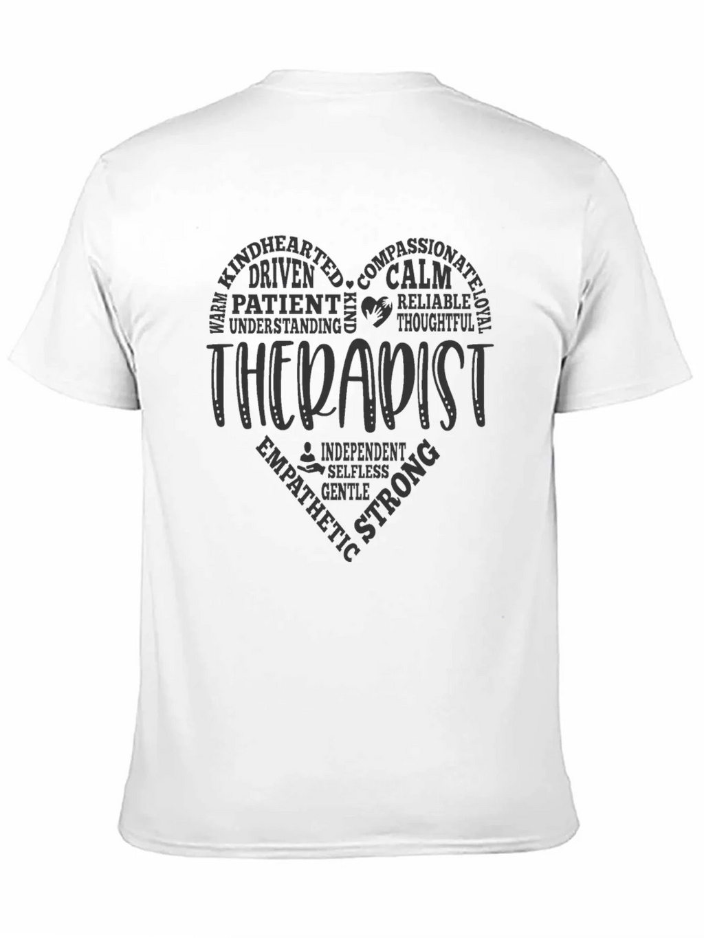 Therapist Heart Word Art T-Shirt Supportive Design product image 10