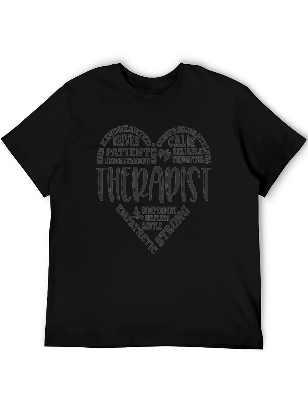 Therapist Heart Word Art T-Shirt Supportive Design product image 5