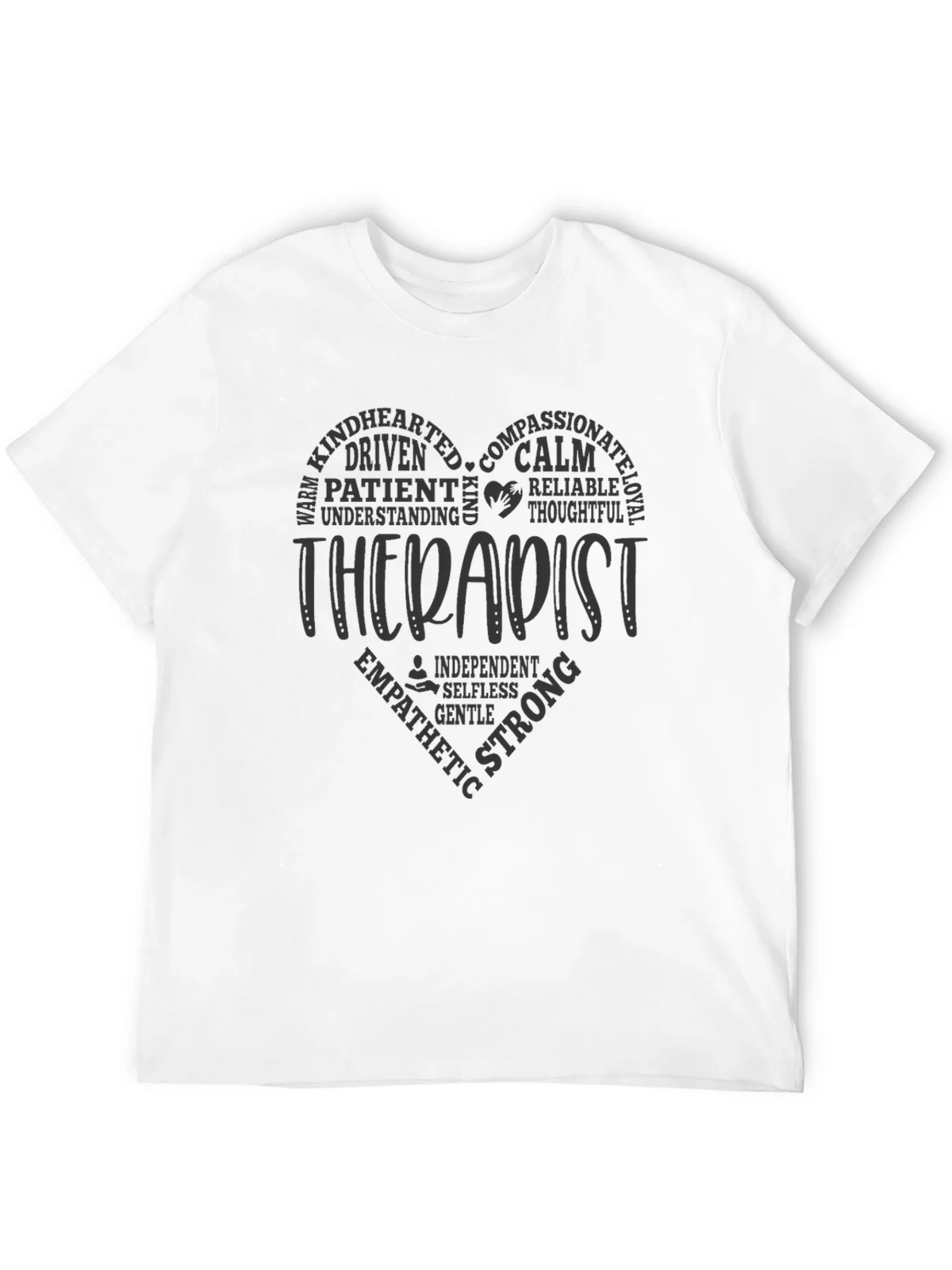 Therapist Heart Word Art T-Shirt Supportive Design product image 11