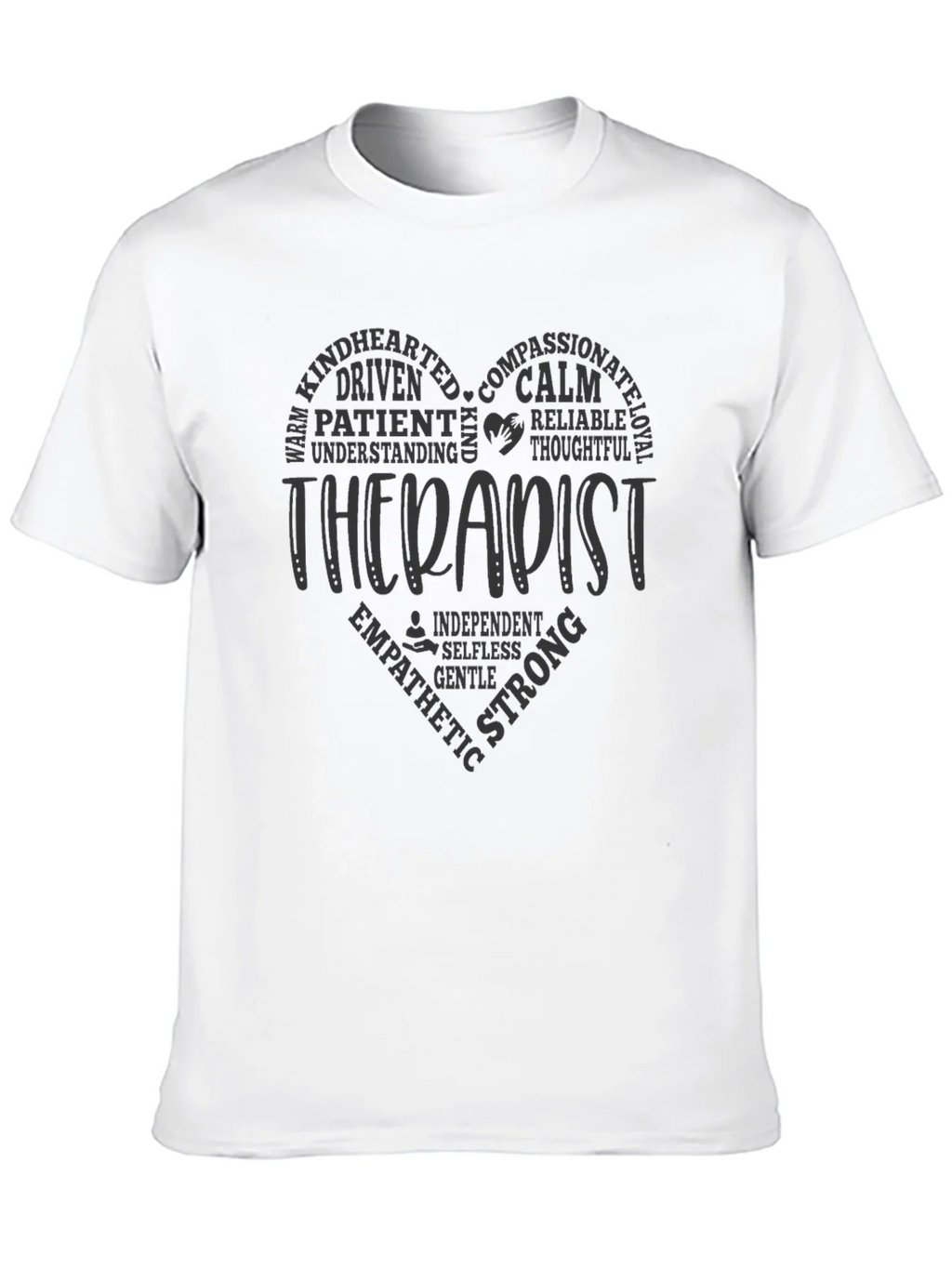 Therapist Heart Word Art T-Shirt Supportive Design product image 9